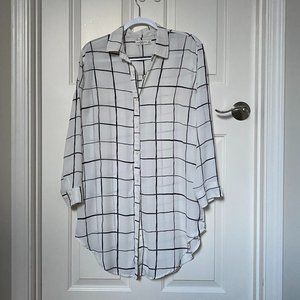 Sheer Oversized Button Down Blouse